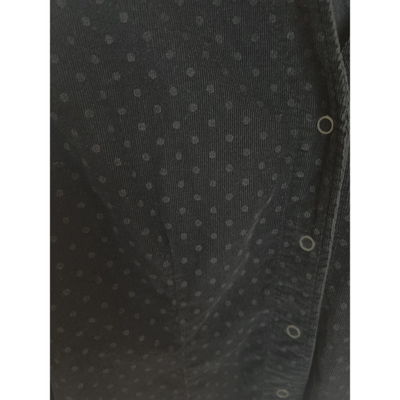 Harve' Benard Womens Snap Down Corduroy Shirt Size M Grunge Casual Preppy Black - Picture 2 of 15